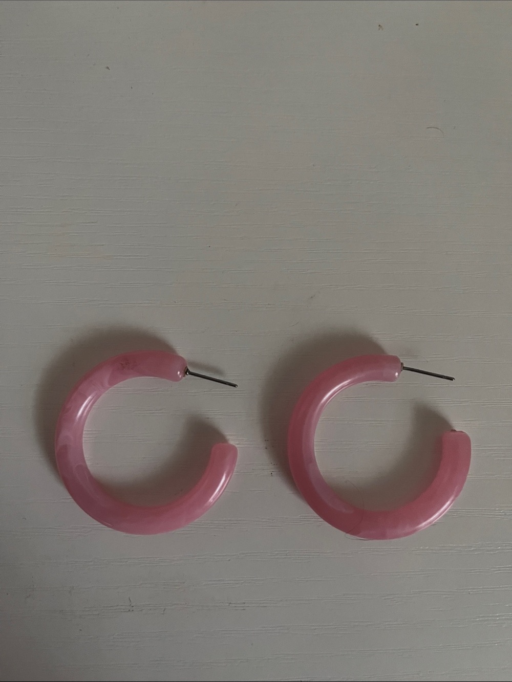 Pink Resin Hoop Earrings